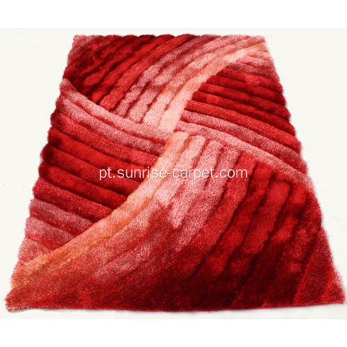 Elastic and Silk Mix Shaggy Rug 3D Design